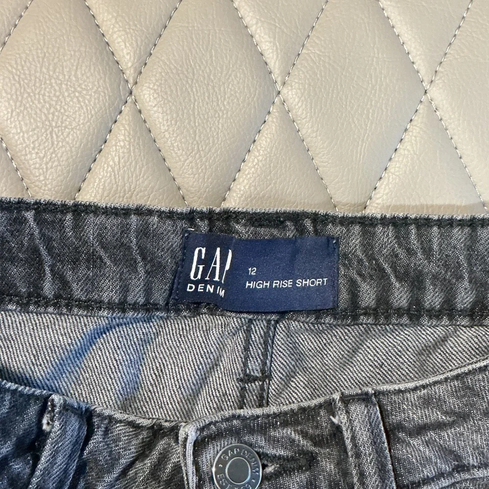 GAP Washed Black High-Rise Denim Shorts